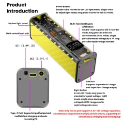PD65W PD45W Transparent Power Bank Case 8 Cell 18650 DIY Power Bank Case Kit Fast Charging Battery Holder Case with LED Light
