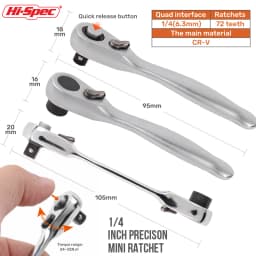 Mini 1/4 inch Double Ended Quick Socket Ratchet Wrench Socket Screwdriver Bit Driver Quick Release Ratchet Wrench Hand Tools