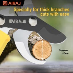 AIRAJ Extendable Aluminum Handle Pruning Shears, Large Opening Toothed Pruner, Gardening Branch Efficient Scissors-SK5 Blade