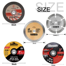 5Pcs 3 Inch Metal Circular Saw Blade Resin Cut Off Wheel Stone Cutting Disc Cutting Tools For Angle Grinder Attachment