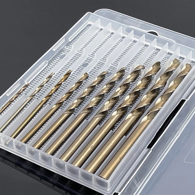 1pcs Tool Accessories Empty Plastic Packaging Box for Twist Drill, Toolbox with 5/10 Hole for Woodworking Drill Bits