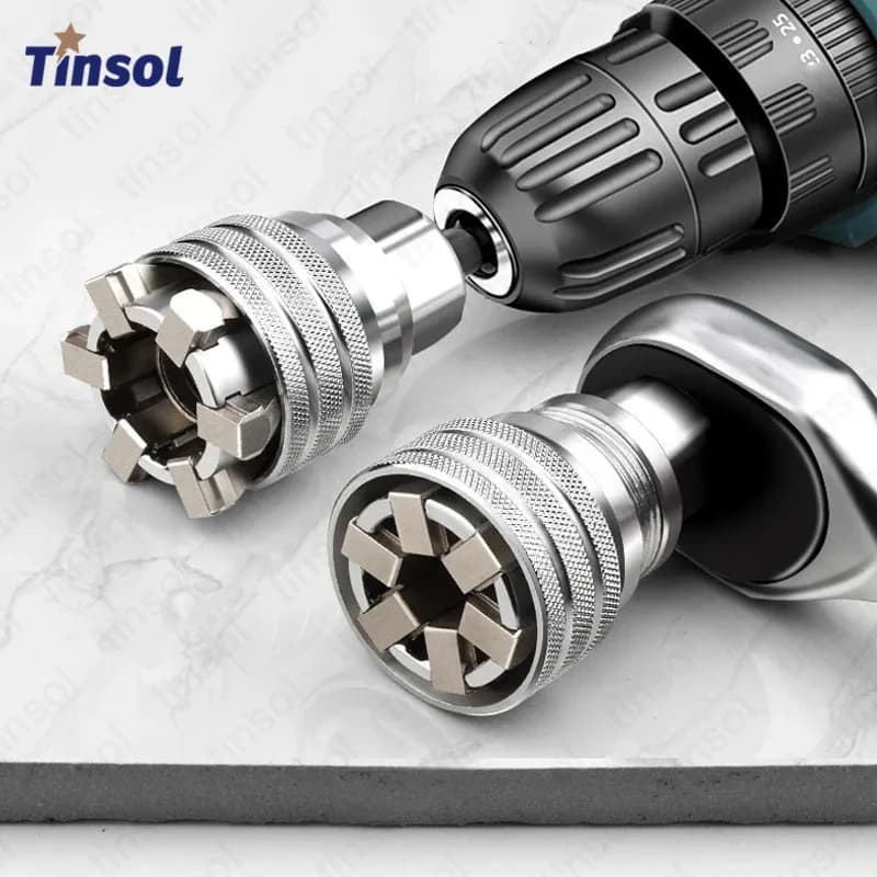 TINSOL Universal Adjustable Ratchet Socket Wrench Multifunctional Auto Repair Hand Tool with Flexible Quick Release 360 Degree