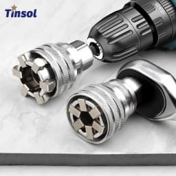TINSOL Universal Adjustable Ratchet Socket Wrench Multifunctional Auto Repair Hand Tool with Flexible Quick Release 360 Degree