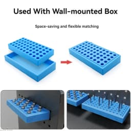 Tool Storage Box for Efficient Organization Multi Hole Designs Drill Bit Holder Tray for Workshops And DIY Enthusiasts