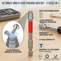 Strong Magnetic Hex Head Wrench Multi-Step Hex Sockets Screwdriver Bit Pagoda Screwdriver Drill Bits Impact Hex Shank Bits
