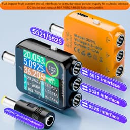 ATORCH D5P Touch Screen DC5.5 Tester DC 4.5-80V 12A Digital Voltmeter Ammeter Wattmeter Battery Capacity Power Analyzer Monitor
