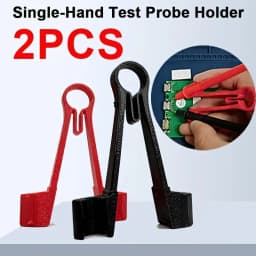 2Pcs Ergonomic Meter Probes Clip,Multimeter Probe Test Holder Clamping,Electrical Testing Power Supplies,One Hand Repairing Tool