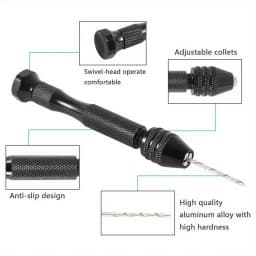 49pcs/set 0.2 To 3.4mm Mini Aluminum Hand Drill Bit Jewelry Craft Woodworking Manual Drilling Tool