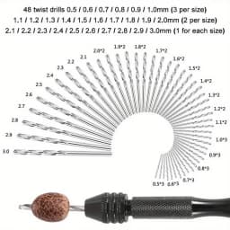 49pcs/set 0.2 To 3.4mm Mini Aluminum Hand Drill Bit Jewelry Craft Woodworking Manual Drilling Tool