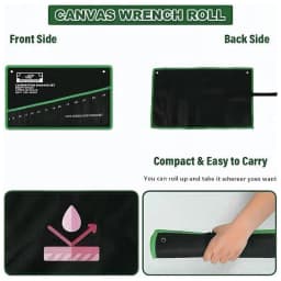 14 Pockets Roll Up Wrench Tool Storage Bag Portable Tool Organizer Pouch Durable Canvas Hand Tool Carrier Storage Bag for Garage