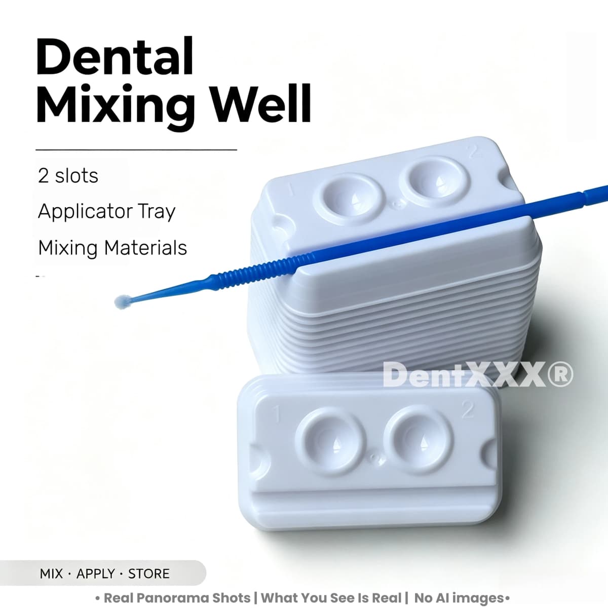 20/60/200PCS Disposable Mixing Wells, 2-Hole Mixing Applicator Trays, for Mixing Materials Pigment Cups Dental Plate Supplies