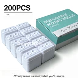 20/60/200PCS Disposable Mixing Wells, 2-Hole Mixing Applicator Trays, for Mixing Materials Pigment Cups Dental Plate Supplies