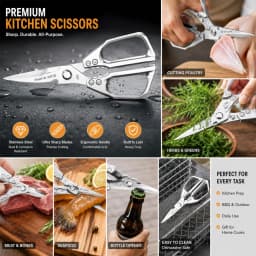 Kitchen scissors Multi-functional stainless steel household scissors for cutting chicken & fish special shears with Bone Cutter