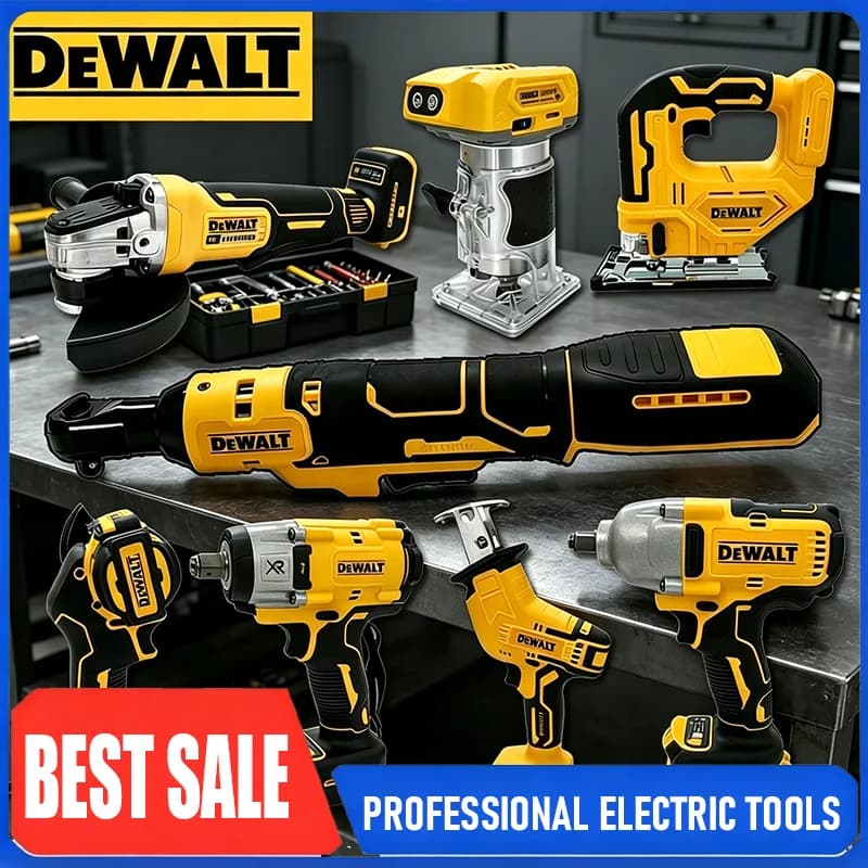 Multifunctional DeWalt Cordless Brushless Angle Grinder Cutter Electric Wrench Polisher Air Pump Heat Gun for 18V Battery