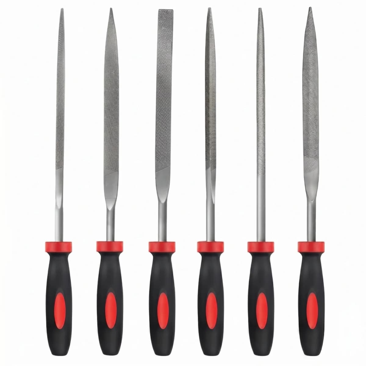 6PCS Metal Needle File Set Small Precision Mini Files Kit for Deburring Shaping Smoothing Metal Wood Plastic Ergonomic Handle
