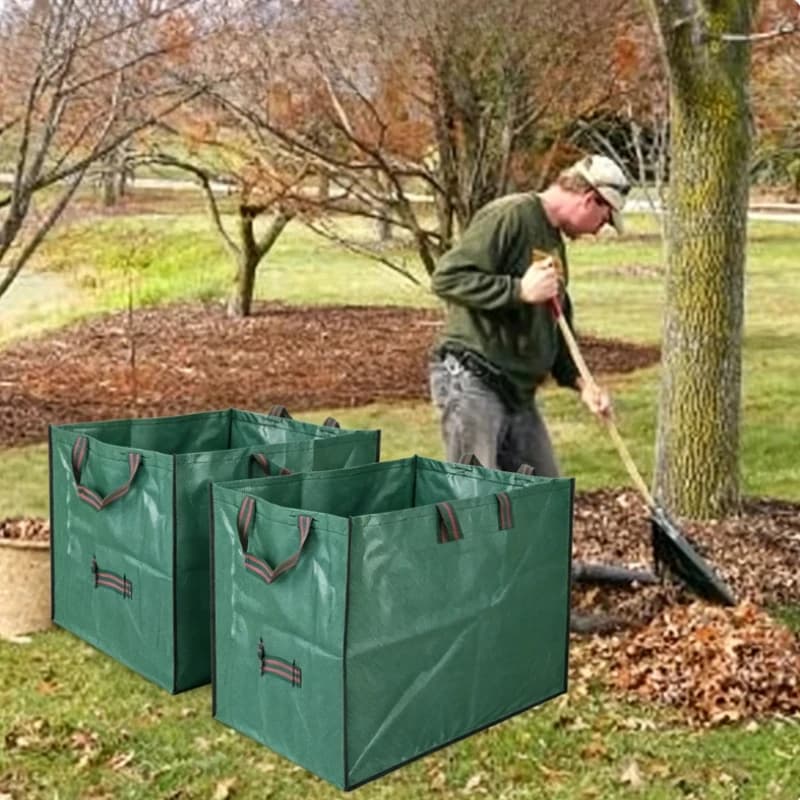 60/125L Heavy Duty Garden Storage Bag, Puncture-Resistant Reusable Lawn Leaf Collection Bag with Reinforced Handles, Leaf Bag