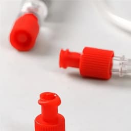 A03F-Dual Function Luer Lock Caps 100Pcs For Male/Female Connectors Sterile Luer Stopper Red Closing Cone Syringe Tips Syrinx