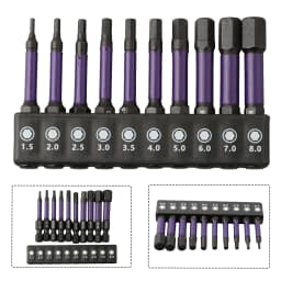 10Pcs Hex Head Wrench Drill Bit With Screwdrivers Bit Holder Set 1/4" Quick Release Shank Magnetic Screwdriver Bit Tools H1.5-H8