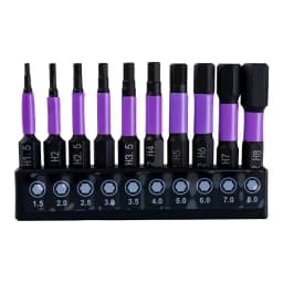 10Pcs Hex Head Wrench Drill Bit With Screwdrivers Bit Holder Set 1/4" Quick Release Shank Magnetic Screwdriver Bit Tools H1.5-H8