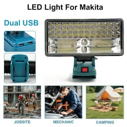 LED Work Lights for Makita 18V Lithium Battery Handheld Lamp Spotlights Flashlight Hand Lantern 2 USB Charger Power Tool Parts