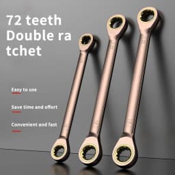 Double Head Ratchet Wrench , 6-27mm Chrome Vanadium Steel, Reversible Combination Spanner for Auto & DIY Repairs