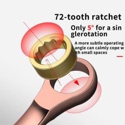 Double Head Ratchet Wrench , 6-27mm Chrome Vanadium Steel, Reversible Combination Spanner for Auto & DIY Repairs