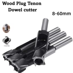 Wood Plug Drill 8-60mm Tenon Dowel Drill Bit Tenon Maker Tapered Plug Hole Cutter Round Bar Hole Drill Bit for Woodworking