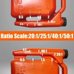 VARIEA-2.0L Dual-Port Two-Stroke Fuel Mixing Bottle, Engine Mixing Container, Fuel Ratios 20:1/25:1/40:1/50:1