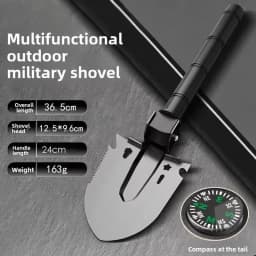 Outdoor thickened multi-function engineer shovel with coass camping fishing scarifying exploratio portable digging shovel