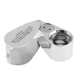 40X Illuminated LED UV Jewelry Loupe Magnifier with Metal Construction and Optical Glass