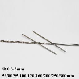 0.5-3mm OD 56/80/100/120/160/200/250/300mm Metal Wood High Speed Steel HSS Spiral Straight Extra Long Lengthened Twist Drill Bit