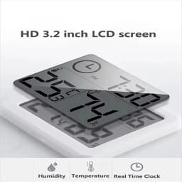 Thermohygrometer Ultra-thin Simple Smart Home Electronic Digital Thermometer Hygrometer LCD Digital Wall Clock