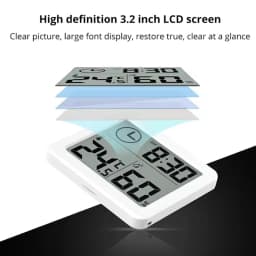 Thermohygrometer Ultra-thin Simple Smart Home Electronic Digital Thermometer Hygrometer LCD Digital Wall Clock