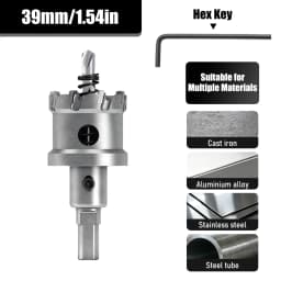 1Pc TCT Hole Saw, 12‑100mm Tungsten Carbide Tipped Hole Cutter for Cutting & Drilling Metal, Stainless Steel, Alloy Steel