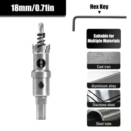 1Pc TCT Hole Saw, 12‑100mm Tungsten Carbide Tipped Hole Cutter for Cutting & Drilling Metal, Stainless Steel, Alloy Steel