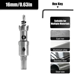 1Pc TCT Hole Saw, 12‑100mm Tungsten Carbide Tipped Hole Cutter for Cutting & Drilling Metal, Stainless Steel, Alloy Steel