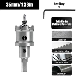 1Pc TCT Hole Saw, 12‑100mm Tungsten Carbide Tipped Hole Cutter for Cutting & Drilling Metal, Stainless Steel, Alloy Steel