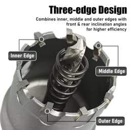 1Pc TCT Hole Saw, 12‑100mm Tungsten Carbide Tipped Hole Cutter for Cutting & Drilling Metal, Stainless Steel, Alloy Steel