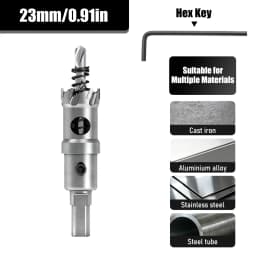 1Pc TCT Hole Saw, 12‑100mm Tungsten Carbide Tipped Hole Cutter for Cutting & Drilling Metal, Stainless Steel, Alloy Steel