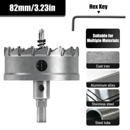 1Pc TCT Hole Saw, 12‑100mm Tungsten Carbide Tipped Hole Cutter for Cutting & Drilling Metal, Stainless Steel, Alloy Steel