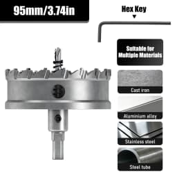 1Pc TCT Hole Saw, 12‑100mm Tungsten Carbide Tipped Hole Cutter for Cutting & Drilling Metal, Stainless Steel, Alloy Steel