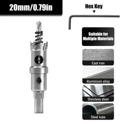 1Pc TCT Hole Saw, 12‑100mm Tungsten Carbide Tipped Hole Cutter for Cutting & Drilling Metal, Stainless Steel, Alloy Steel