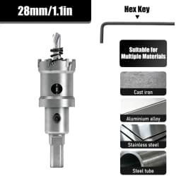 1Pc TCT Hole Saw, 12‑100mm Tungsten Carbide Tipped Hole Cutter for Cutting & Drilling Metal, Stainless Steel, Alloy Steel