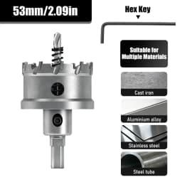 1Pc TCT Hole Saw, 12‑100mm Tungsten Carbide Tipped Hole Cutter for Cutting & Drilling Metal, Stainless Steel, Alloy Steel