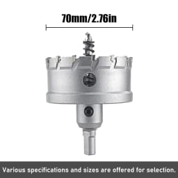 1Pc TCT Hole Saw, 12‑100mm Tungsten Carbide Tipped Hole Cutter for Cutting & Drilling Metal, Stainless Steel, Alloy Steel