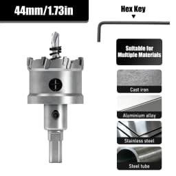 1Pc TCT Hole Saw, 12‑100mm Tungsten Carbide Tipped Hole Cutter for Cutting & Drilling Metal, Stainless Steel, Alloy Steel