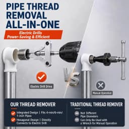 Broken Pipe Tap Extractor Tool Damaged Screw Bolt Thread Valve Remover Tool For 1/2" 3/4" 1" Effortless Broken Pipe Removal