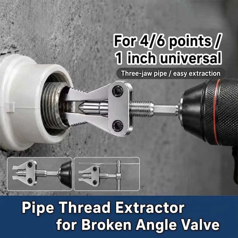 Broken Pipe Tap Extractor Tool Damaged Screw Bolt Thread Valve Remover Tool For 1/2" 3/4" 1" Effortless Broken Pipe Removal