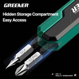 GREENER 72-Tooth Reversible Ratchet Wrench Set 1/4 Inch Hex Drive Quick Release CR-V Steel Right Angle For Auto Home Repair