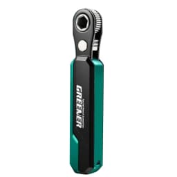 GREENER 72-Tooth Reversible Ratchet Wrench Set 1/4 Inch Hex Drive Quick Release CR-V Steel Right Angle For Auto Home Repair